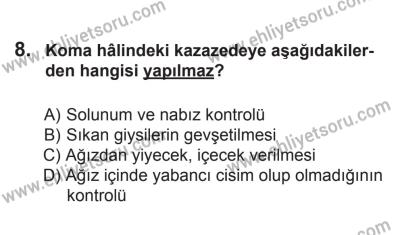 22 Mart 2015 Tarihli Sürücü Adayları Sınavı N Kitapçığı 8. Soru