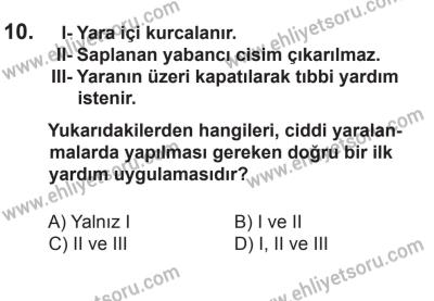 22 Mart 2015 Tarihli Sürücü Adayları Sınavı N Kitapçığı 10. Soru