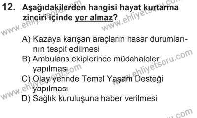 22 Mart 2015 Tarihli Sürücü Adayları Sınavı N Kitapçığı 12. Soru