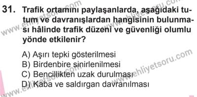 22 Mart 2015 Tarihli Sürücü Adayları Sınavı N Kitapçığı 31. Soru