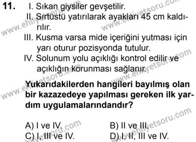 23 Aralık 2017 Tarihli Sürücü Adayları Sınavı K Kitapçığı 1. Oturum 11. Soru