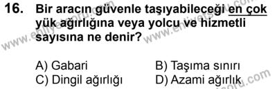 23 Aralık 2017 Tarihli Sürücü Adayları Sınavı K Kitapçığı 1. Oturum 16. Soru