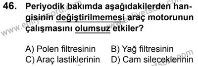 23 Aralık 2017 Tarihli Sürücü Adayları Sınavı K Kitapçığı 1. Oturum 46. Soru