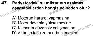 23 Aralık 2017 Tarihli Sürücü Adayları Sınavı K Kitapçığı 1. Oturum 47. Soru