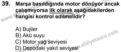 23 Aralık 2017 Tarihli Sürücü Adayları Sınavı K Kitapçığı 2. Oturum 39. Soru