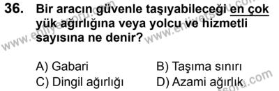 23 Aralık 2017 Tarihli Sürücü Adayları Sınavı L Kitapçığı 1. Oturum 36. Soru