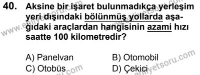 23 Aralık 2017 Tarihli Sürücü Adayları Sınavı L Kitapçığı 1. Oturum 40. Soru