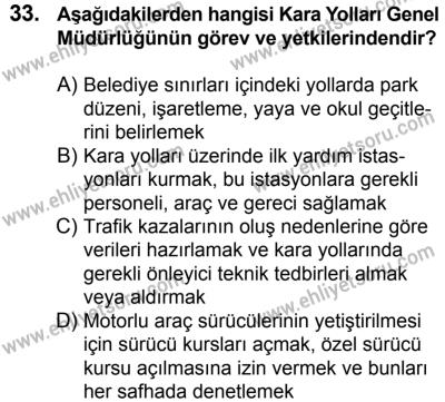 23 Aralık 2017 Tarihli Sürücü Adayları Sınavı L Kitapçığı 2. Oturum 33. Soru