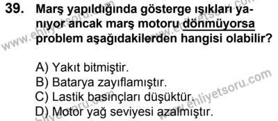 23 Aralık 2017 Tarihli Sürücü Adayları Sınavı L Kitapçığı 2. Oturum 39. Soru