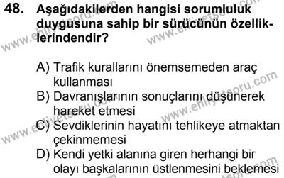 23 Aralık 2017 Tarihli Sürücü Adayları Sınavı L Kitapçığı 2. Oturum 48. Soru