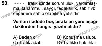 23 Aralık 2017 Tarihli Sürücü Adayları Sınavı L Kitapçığı 2. Oturum 50. Soru