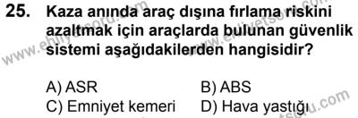 23 Aralık 2017 Tarihli Sürücü Adayları Sınavı M Kitapçığı 2. Oturum 25. Soru