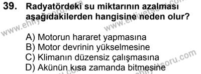 23 Aralık 2017 Tarihli Sürücü Adayları Sınavı M Kitapçığı 2. Oturum 39. Soru