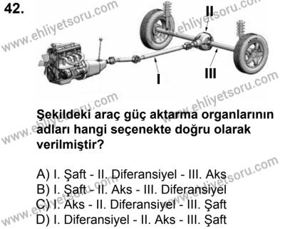 23 Aralık 2017 Tarihli Sürücü Adayları Sınavı M Kitapçığı 2. Oturum 42. Soru
