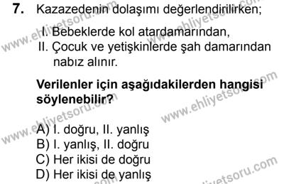 23 Aralık 2017 Tarihli Sürücü Adayları Sınavı N Kitapçığı 2. Oturum 7. Soru