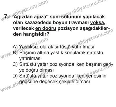 24 Ağustos 2013 Tarihli Sürücü Adayları Sınavı K Kitapçığı 7. Soru
