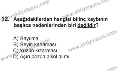 24 Ağustos 2013 Tarihli Sürücü Adayları Sınavı K Kitapçığı 12. Soru