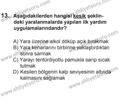 24 Ağustos 2013 Tarihli Sürücü Adayları Sınavı K Kitapçığı 13. Soru