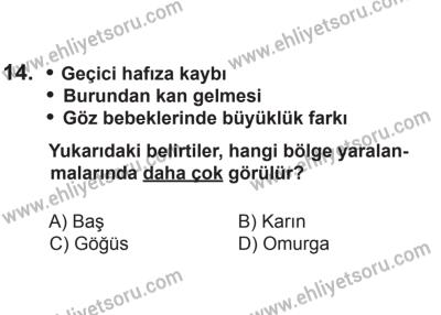 24 Ağustos 2013 Tarihli Sürücü Adayları Sınavı K Kitapçığı 14. Soru