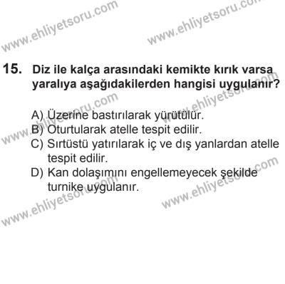 24 Ağustos 2013 Tarihli Sürücü Adayları Sınavı K Kitapçığı 15. Soru