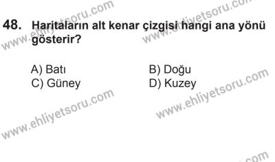 24 Ağustos 2013 Tarihli Sürücü Adayları Sınavı K Kitapçığı 48. Soru