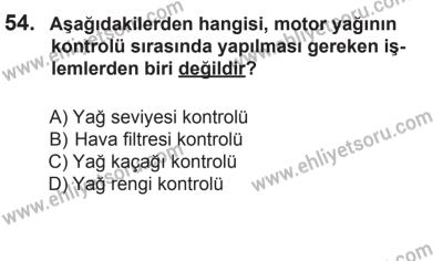 24 Ağustos 2013 Tarihli Sürücü Adayları Sınavı K Kitapçığı 54. Soru