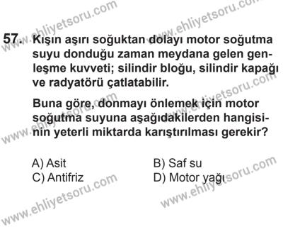 24 Ağustos 2013 Tarihli Sürücü Adayları Sınavı K Kitapçığı 57. Soru