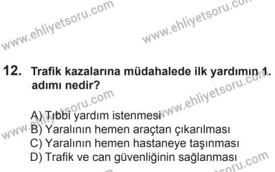 24 Ağustos 2013 Tarihli Sürücü Adayları Sınavı L Kitapçığı 12. Soru