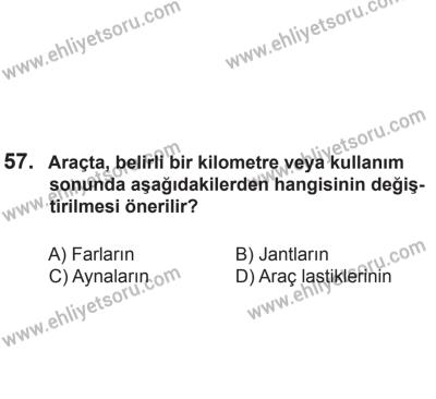 24 Ağustos 2013 Tarihli Sürücü Adayları Sınavı L Kitapçığı 57. Soru