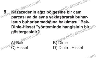 24 Ağustos 2013 Tarihli Sürücü Adayları Sınavı M Kitapçığı 9. Soru