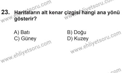 24 Ağustos 2013 Tarihli Sürücü Adayları Sınavı M Kitapçığı 23. Soru