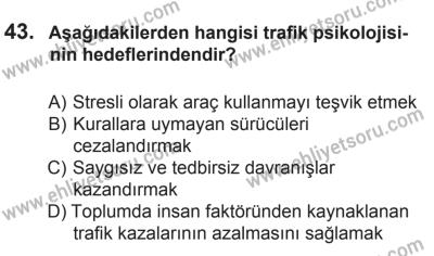 24 Ağustos 2013 Tarihli Sürücü Adayları Sınavı M Kitapçığı 43. Soru