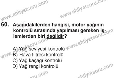 24 Ağustos 2013 Tarihli Sürücü Adayları Sınavı M Kitapçığı 60. Soru