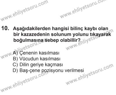 24 Ağustos 2013 Tarihli Sürücü Adayları Sınavı N Kitapçığı 10. Soru