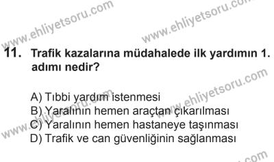24 Ağustos 2013 Tarihli Sürücü Adayları Sınavı N Kitapçığı 11. Soru
