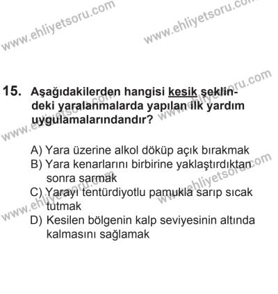 24 Ağustos 2013 Tarihli Sürücü Adayları Sınavı N Kitapçığı 15. Soru
