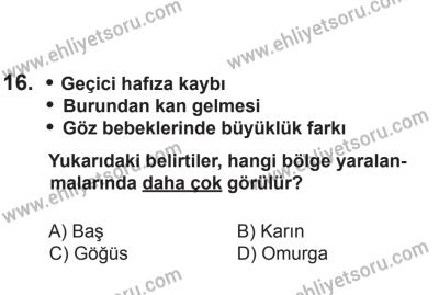 24 Ağustos 2013 Tarihli Sürücü Adayları Sınavı N Kitapçığı 16. Soru