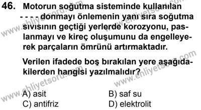 27 Ağustos 2016 Tarihli Sürücü Adayları Sınavı K Kitapçığı 1Oturumu 46. Soru