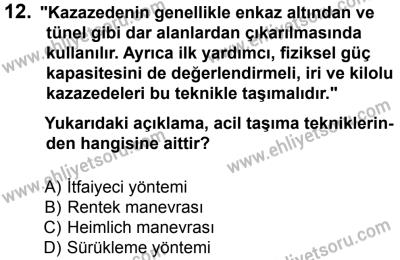 27 Ağustos 2016 Tarihli Sürücü Adayları Sınavı K Kitapçığı 2. Oturum 12. Soru