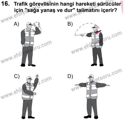 27 Ağustos 2016 Tarihli Sürücü Adayları Sınavı K Kitapçığı 2. Oturum 16. Soru
