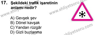 27 Ağustos 2016 Tarihli Sürücü Adayları Sınavı K Kitapçığı 2. Oturum 17. Soru