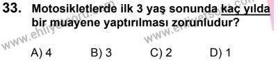 27 Ağustos 2016 Tarihli Sürücü Adayları Sınavı K Kitapçığı 2. Oturum 33. Soru
