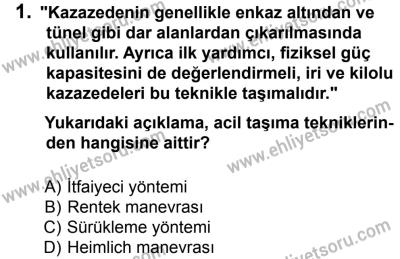 27 Ağustos 2016 Tarihli Sürücü Adayları Sınavı L Kitapçığı 1. Oturum 1. Soru