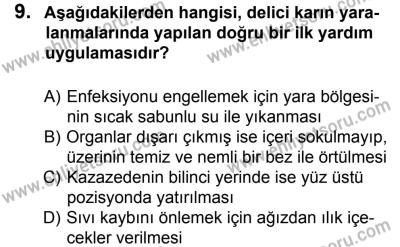 27 Ağustos 2016 Tarihli Sürücü Adayları Sınavı L Kitapçığı 1. Oturum 9. Soru