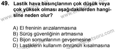 27 Ağustos 2016 Tarihli Sürücü Adayları Sınavı L Kitapçığı 1. Oturum 49. Soru
