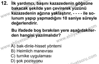 27 Ağustos 2016 Tarihli Sürücü Adayları Sınavı L Kitapçığı 2Oturumu 12. Soru
