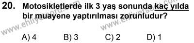 27 Ağustos 2016 Tarihli Sürücü Adayları Sınavı L Kitapçığı 2Oturumu 20. Soru