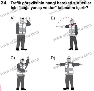 27 Ağustos 2016 Tarihli Sürücü Adayları Sınavı L Kitapçığı 2Oturumu 24. Soru