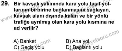 27 Ağustos 2016 Tarihli Sürücü Adayları Sınavı L Kitapçığı 2Oturumu 29. Soru