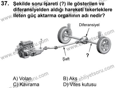 27 Ağustos 2016 Tarihli Sürücü Adayları Sınavı L Kitapçığı 2Oturumu 37. Soru